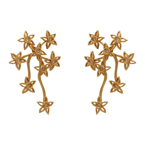 Brincos Ouro 18K E Diamantes