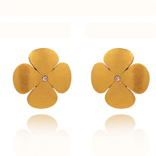 Brincos Ouro 18K E Diamantes