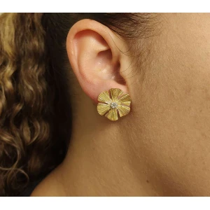 Brincos Ouro 18K E Diamantes