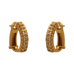 Brincos Ouro 18K E Diamantes