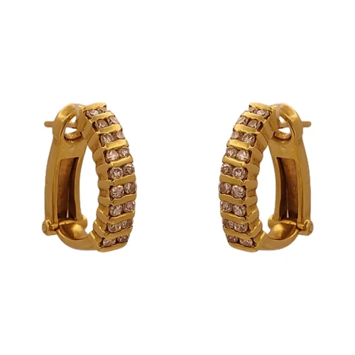 Brincos Ouro 18K E Diamantes