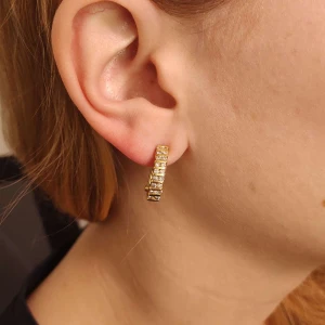 Brincos Ouro 18K E Diamantes