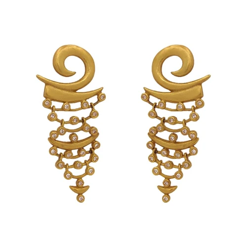 Brincos Ouro 18K E Diamantes