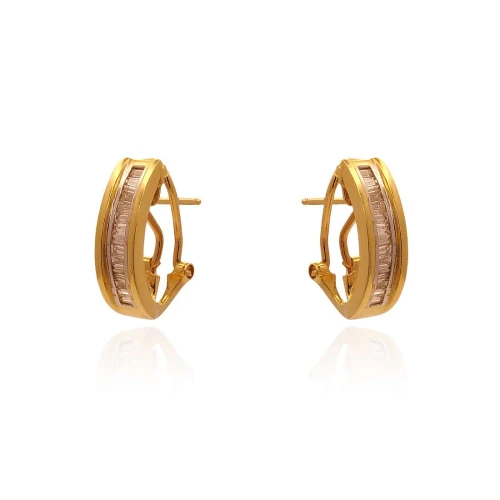 Brincos Ouro 18K E Diamantes