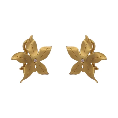 Brincos Ouro 18K E Diamantes