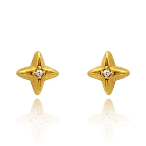 Brincos Ouro 18K E Diamantes