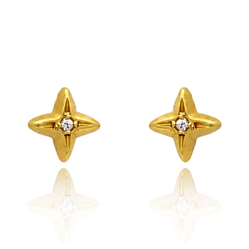 Brincos Ouro 18K E Diamantes