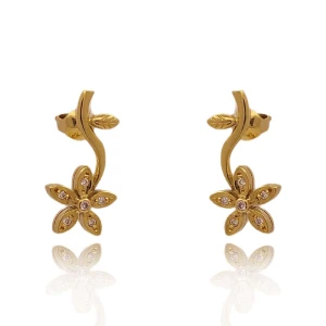 Brincos Ouro 18K E Diamantes