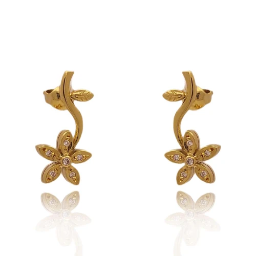 Brincos Ouro 18K E Diamantes