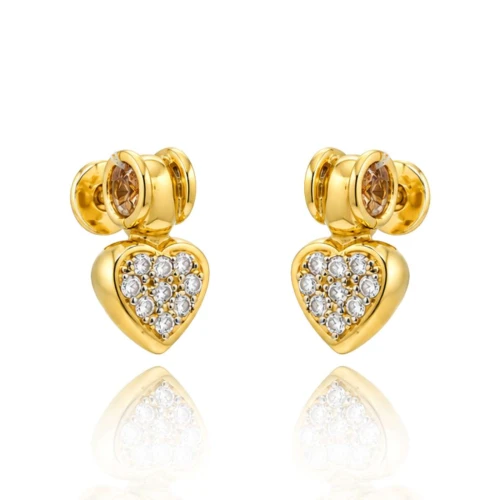 Brincos Ouro 18K E Diamantes
