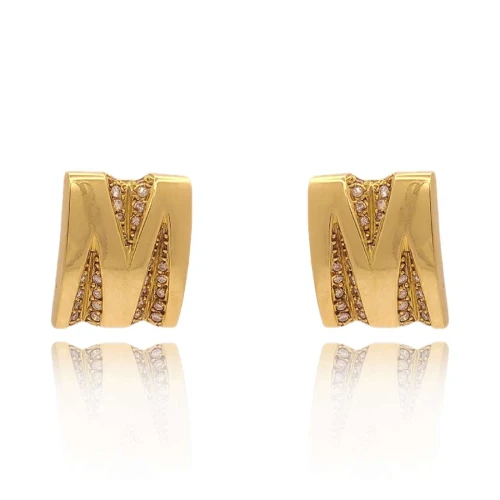 Brincos Ouro 18K E Diamantes