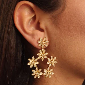 Brincos Ouro 18K E Diamantes