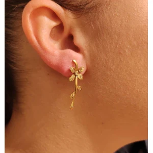 Brincos Ouro 18K E Diamantes