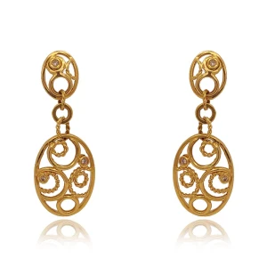 Brincos Ouro 18K E Diamantes