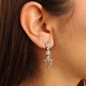 Brincos Ouro 18K E Diamantes