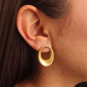 Brincos Ouro 18K E Diamantes