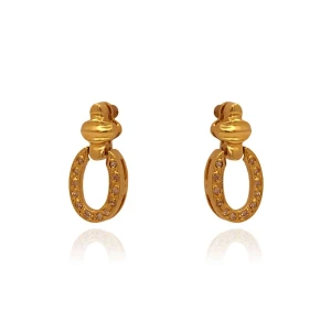 Brincos Ouro 18K E Diamantes