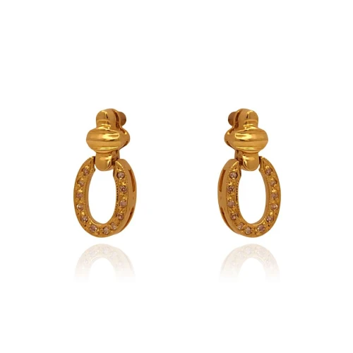 Brincos Ouro 18K E Diamantes