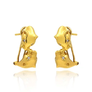 Brincos Ouro 18K E Diamantes