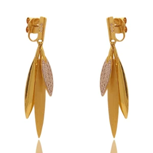 Brincos Ouro 18K E Diamantes