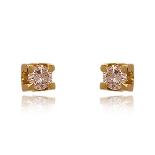 Brincos Ouro 18K E Diamantes