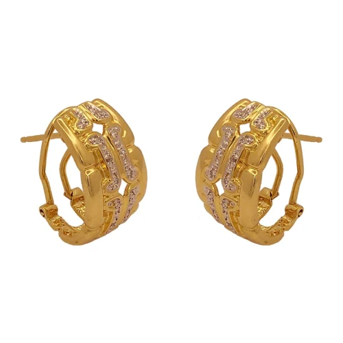 Brincos Ouro 18K E Diamantes