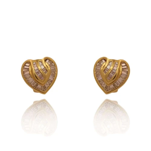 Brincos Ouro 18K E Diamantes