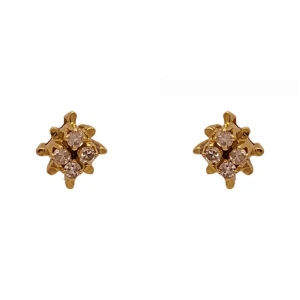 Brincos Ouro 18K E Diamantes