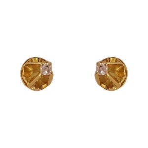 Brincos Ouro 18K E Diamantes Soltários