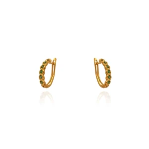Brincos Ouro 18K E Esmeraldas