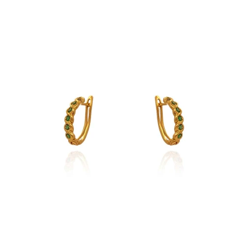 Brincos Ouro 18K E Esmeraldas