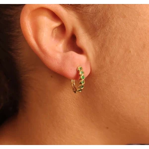 Brincos Ouro 18K E Esmeraldas