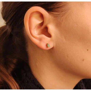 Brincos Ouro 18K E Esmeraldas