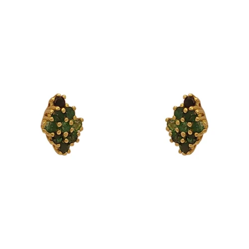 Brincos Ouro 18K E Esmeraldas