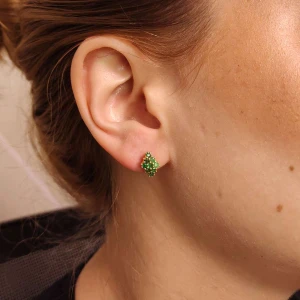 Brincos Ouro 18K E Esmeraldas