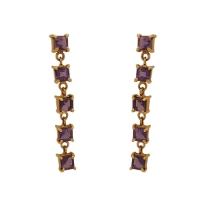 Brincos Ouro 18K E Iolitas