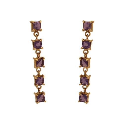 Brincos Ouro 18K E Iolitas