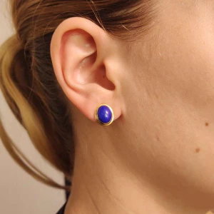 Brincos Ouro 18K E Lápis Lazuli Brincos Ouro 18K E Lápis Lazuli