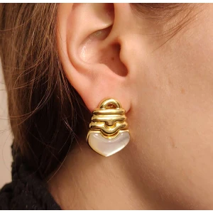 Brincos Ouro 18K E Madrepérolas