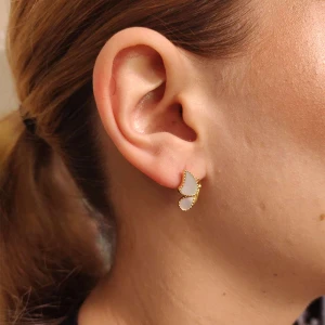 Brincos Ouro 18K E Madreperolas