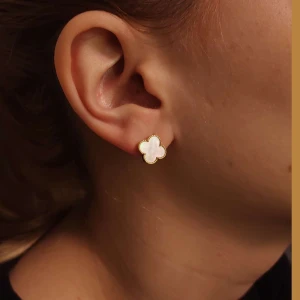 Brincos Ouro 18K E Madrepérolas