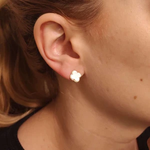 Brincos Ouro 18K E Madrepérolas