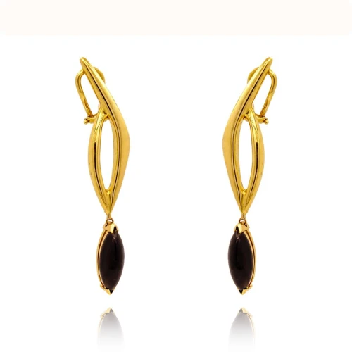 Brincos Ouro 18K E Onix