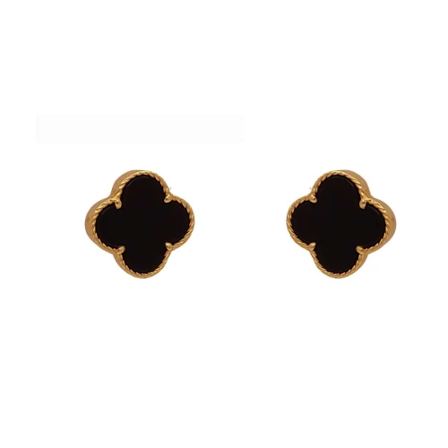 Brincos Ouro 18K E Onix