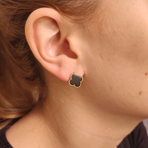 Brincos Ouro 18K E Onix