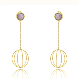 Brincos Ouro 18K E Opalas