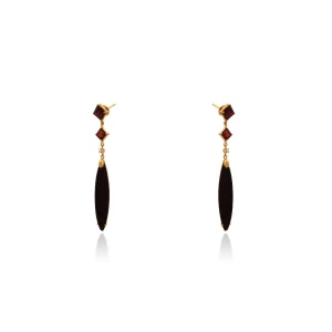 Brincos Ouro 18K E Pedras Brasileiras