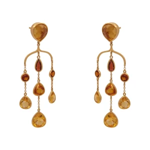 Brincos Ouro 18K E Pedras Brasileiras