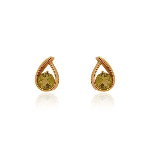 Brincos Ouro 18K E Peridotos