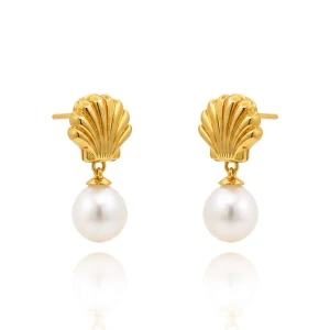 Brincos Ouro 18K E Pérolas